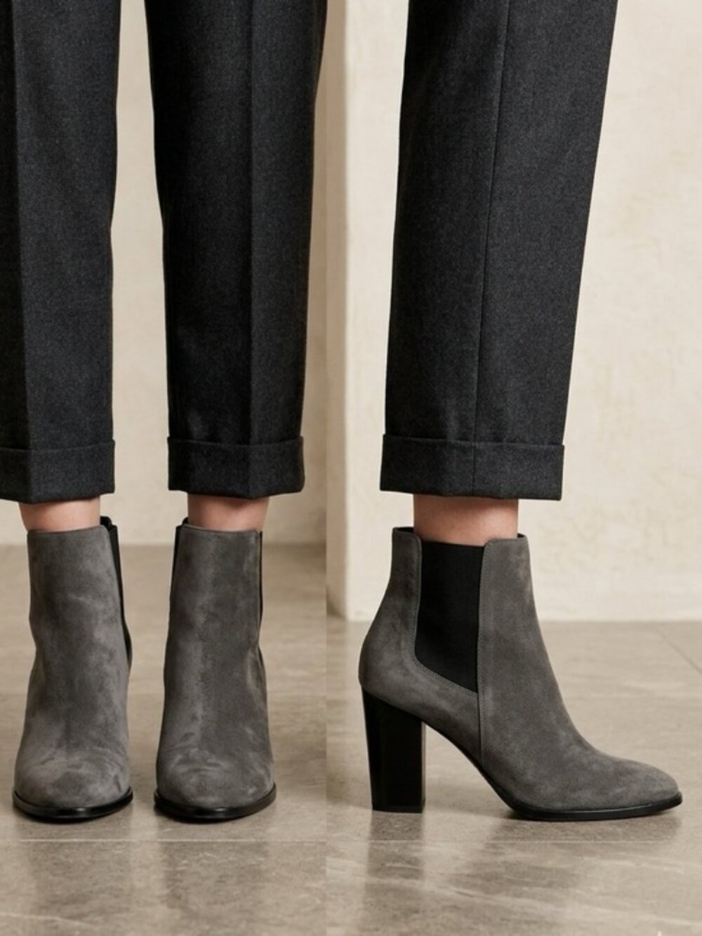 Vince Boots Women's Size 7.5 Black Ellen Ankle Booties Charcoal Leather Shoes